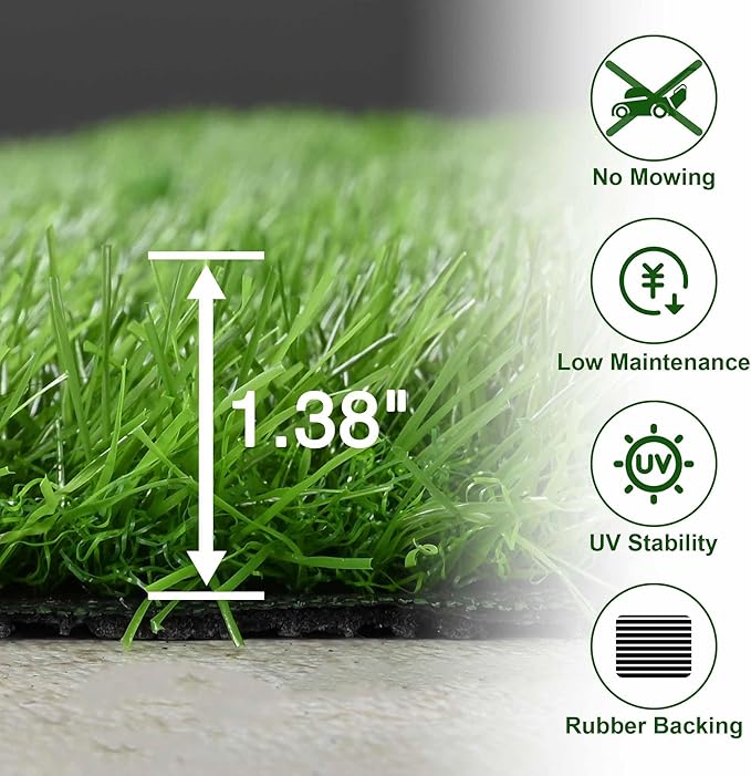 Yescom Sports Sled Strips Turf Gym Turf Flooring for Weight Sled Push Gym Equipment Outdoor Indoor Use 50'x3'x4PCS(600 Sq.Ft) 1.38" H