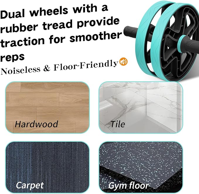 Ab roller wheel abdominal exercise core workout weight loss no noise easy to assembling light weight perfect home gym equipment for men & women