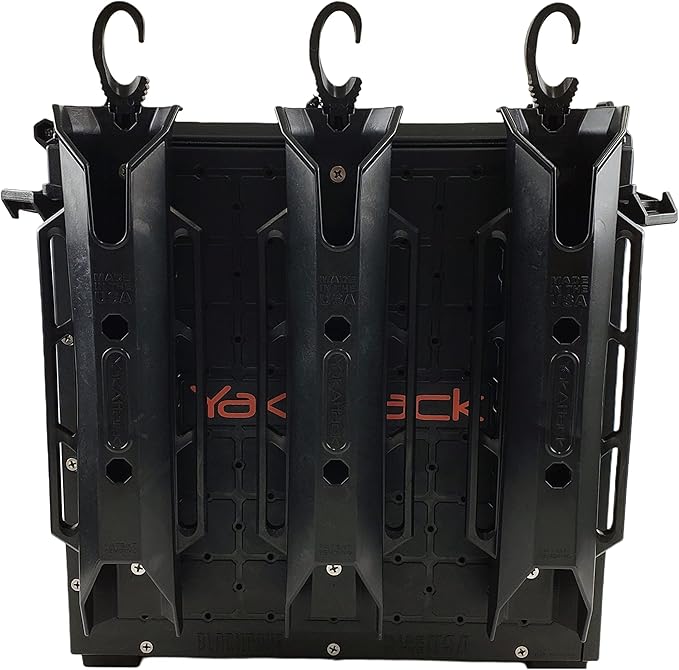 YakAttack BlackPak Pro 13" x 13" Fishing Crate with 3 Rod Holders - Black | Compact Tackle Storage Box & Gear Organizer for Kayaks | Lightweight, Durable & Customizable Marine Accessory | Made in USA