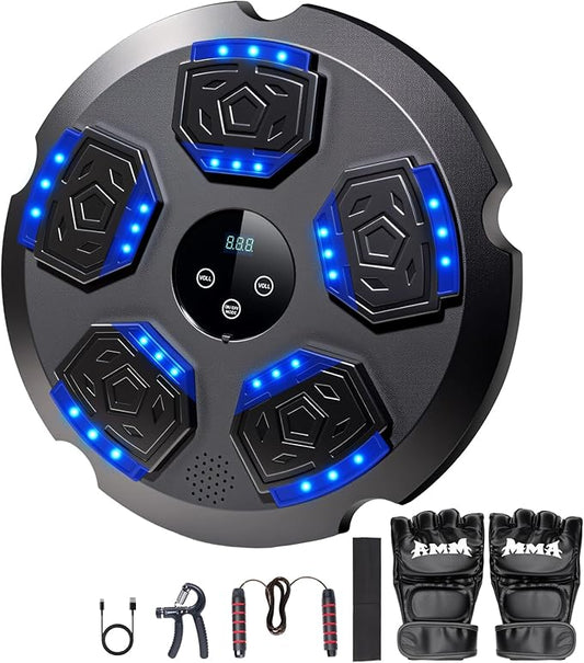 Music Boxing Machine, Workout Equipment with Boxing Gloves, Bluetooth Smart Punching Arcade Machine, Fitness Equipment for Home,Office,Gym
