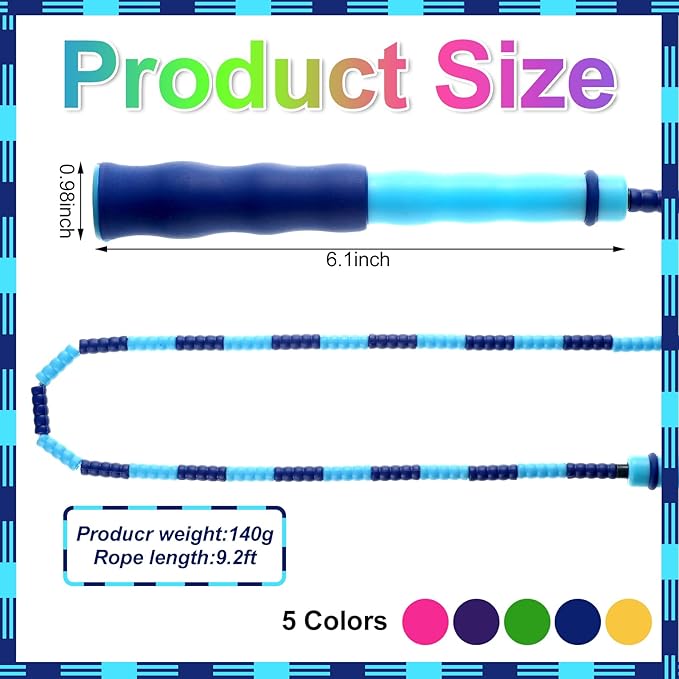 Yunsailing 20 Pack Jump Ropes for Adults Kids, 9.2 Feet Adjustable Length Free Segmented Skipping Rope Bulk Soft Beaded Jumping Ropes for Women Men Exercise Training Workout Weight Loss
