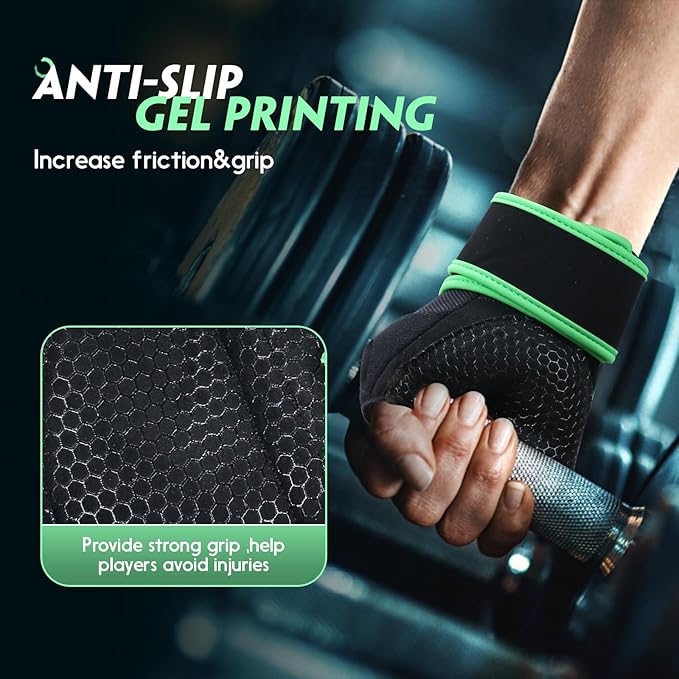 Workout Gloves Gym Gloves Weight Lifting Gloves for Men Women with Full Palm Pad,Strong Wrist Wraps Support,Enhanced Grip,for Fitness,Training,Weightlifting,Exercise