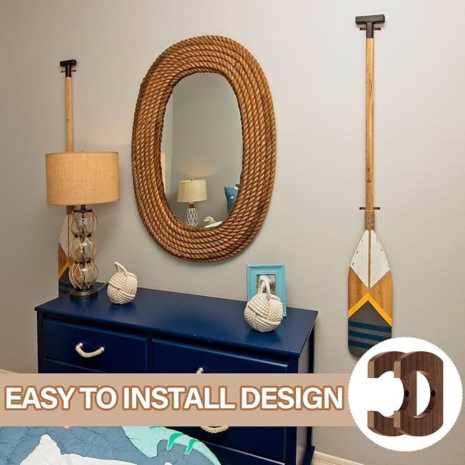 Kayak Paddle Holder, Kayak Oar Holder to Keeper Hanging Oar for Wall Decor, Paddle Storage Rack, Wooden Board Accessories for Sup Canoe Dragon Boat Paddles