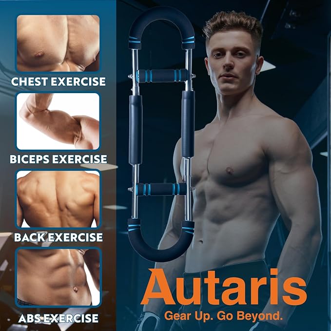 Twister Arm Trainer – Adjustable Chest, Arm, Shoulder & Back Exercise Equipment for Men & Women – Portable Spring Resistance – Home Gym Equipment