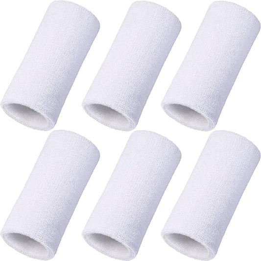 WILLBOND 6 Inch Wrist Sweat Bands for Men Women Tennis Elastic Athletic Long Sweatband Wrist Absorbent for Basketball Tennis Running Outdoor Activity