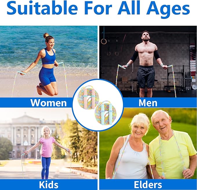 Beaded Jump Rope 1 Pack/2 Pack, ACEONE Segmented Skipping Rope for Kids Adults, Adjustable Tangle-Free Toddler Jumping Rope for Fitness Exercise Training