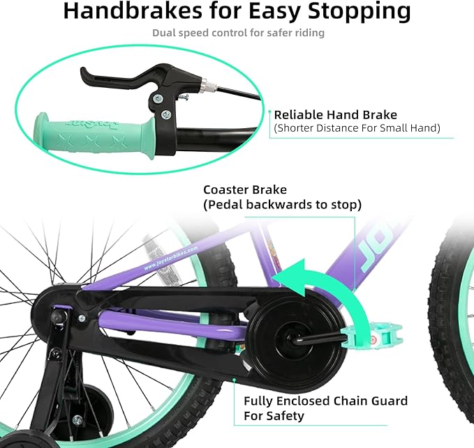 JOYSTAR NEO 20 Inch Kids Bike for Ages 6-10 Years Old Boys & Girls, 20 Inch Wheels Kids Mountain Bike with Training Wheels & Handbrake, Kids' Bicycles, Multiple Colors