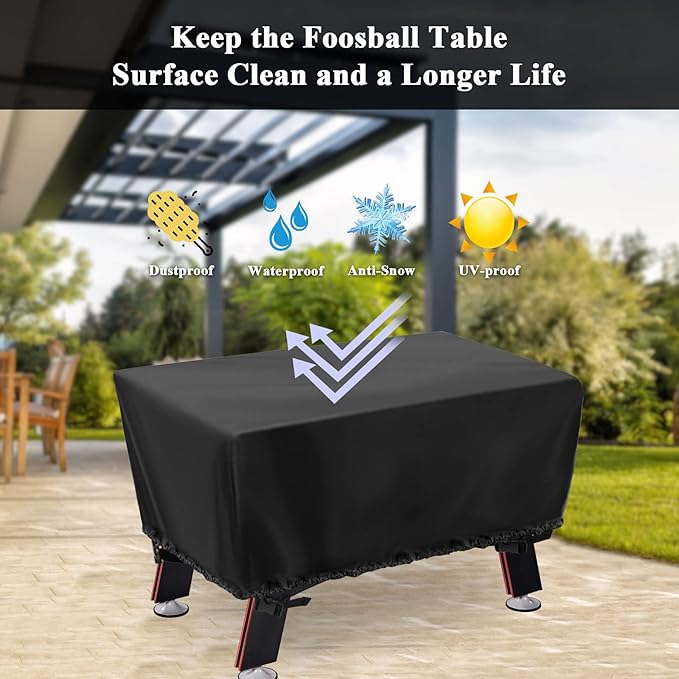 Foosball Table Cover, Waterproof Football Table Cover Soccer Table Cover Outdoor Indoor Fooseballs Table Covers (63x45x19.5 in)