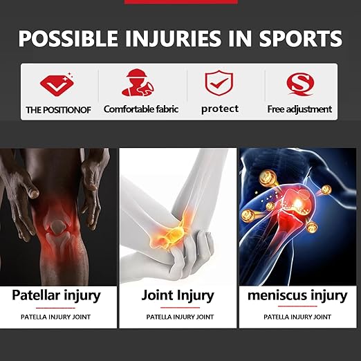 Knee Brace for Women Men Adjustable Support with Cushioned Silicone Pad Anatomical Cut Design for Men Women Athletic Training Patellar Tendon Support (Black)