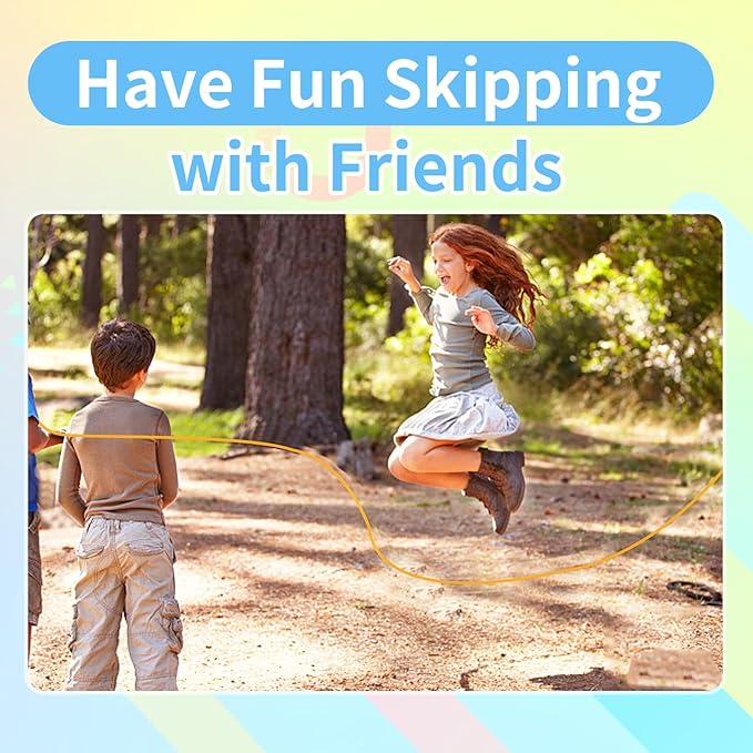 Kids Jump Rope,7.2 ft Colorful Outdoor Jump Ropes,Plastic Jumping Ropes,Adjustable Skipping Rope for Kids Party Favor Birthday Sports Reward Gift