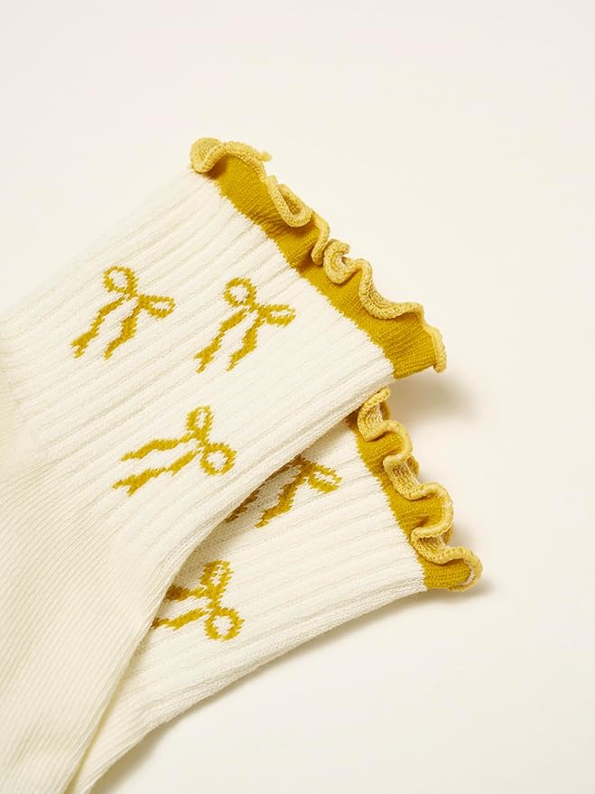 Crew Half Calf Grip Socks, Cutest Fruits Pilates Socks, Ruffle socks, Non-Slip, Barre Yoga Fitness