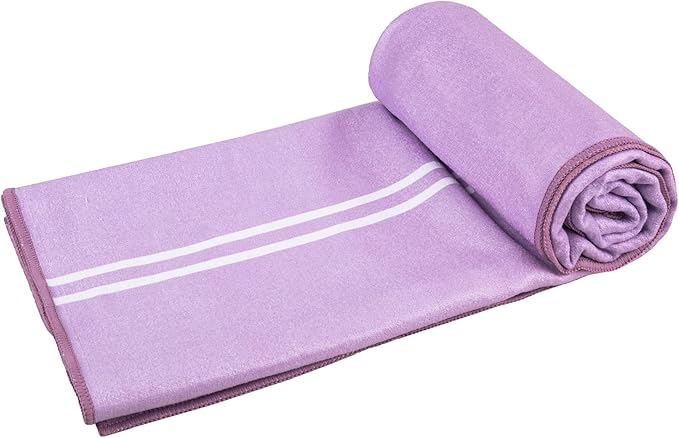 Yoga Drip Yoga Towel - Non Slip Hot Yoga Mat Towel With Corner Pockets, No-Skid Grip, and Built-in Alignment Lines | Soft, Moisture Wicking, and Sweat Absorbent | No Bunching, Stays in Place 72" x 25"