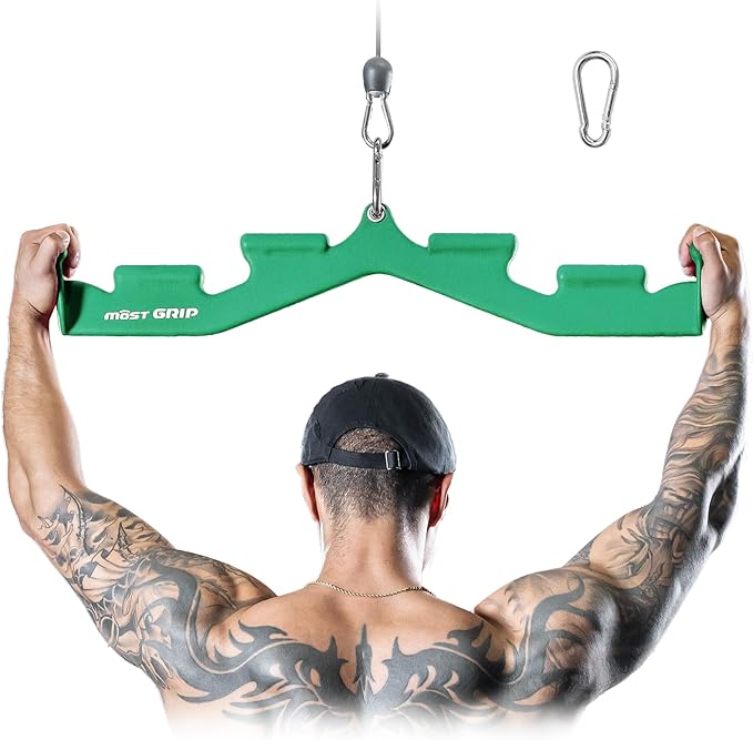 LAT Pull Down Bar with 6 Ergonomic Handles, Neutral Grip LAT Pulldown Attachments for Whole Back Training, Wide Grip LAT Pulldown Bars for Home Gym Cable