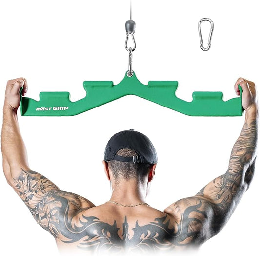LAT Pull Down Bar with 6 Ergonomic Handles, Neutral Grip LAT Pulldown Attachments for Whole Back Training, Wide Grip LAT Pulldown Bars for Home Gym Cable
