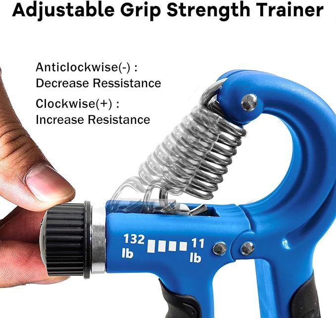 FLYFE Grip Strength Trainer Kit (5 Pack), Forearm Strengthener, Hand Squeezer Adjustable Resistance, Finger Stretcher, Grip Ring, Relief Ball and Finger Exerciser for Men and Women, Injury Recovery