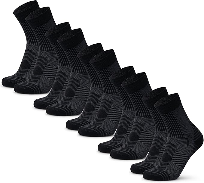 DANISH ENDURANCE Light Hiking Socks, Merino Wool Socks, Anti Blister, Sweat Wicking, Breathable, Men & Women, 3 or 5-Pack