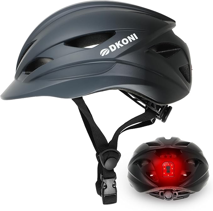 Bike Helmet Adult Urban:Bicycle Helmet for Men Women with USB Charge Detachable Taillight Helmets for Commuter Cycling Scooters