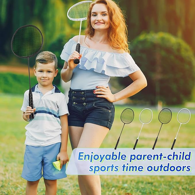 20 Pcs Badminton Rackets Set with 24 Shuttlecocks and 6 Carrying Bags, Sturdy Lightweight Badminton Rackets Racquet for Adults Beginners Indoor Outdoor Backyards