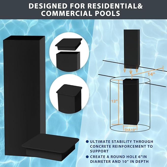 PROGOAL Aluminum Shot and Dunk Poolside Basketball Hoop - In Ground Removable Rust-Resistant Adjustable Height Pool Basketball Game System with Clear Backboard 1/2 Springs Rim and Three Balls