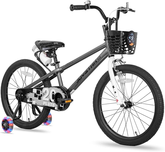 JOYSTAR Pluto 12 14 16 18 20 Inch Kids Bike with Light Up Training Wheels, Kids' Bicycle for Boys Girls Age 3-12 Years, Children Bikes, Multiple Colors