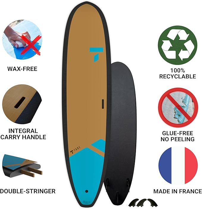 TAHE 8'4" Meteor Foam Surfboard – Premium Molded Soft Top | Durable, Lightweight & Stable | Ideal for Beginners, Rentals & Schools | Skin-Tec Construction for Long-Lasting Performance