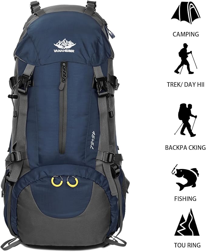 Esup 50L Hiking Backpack Men Camping Backpack with rain cover 45l+5l Lightweight Backpacking Backpack Travel Backpack