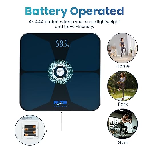 Smart Weight Scale for Body Weight with Mobile App | Tri-Color Breathing Light | Digital Weight Scale for BMI, Body Composition, Muscle & More