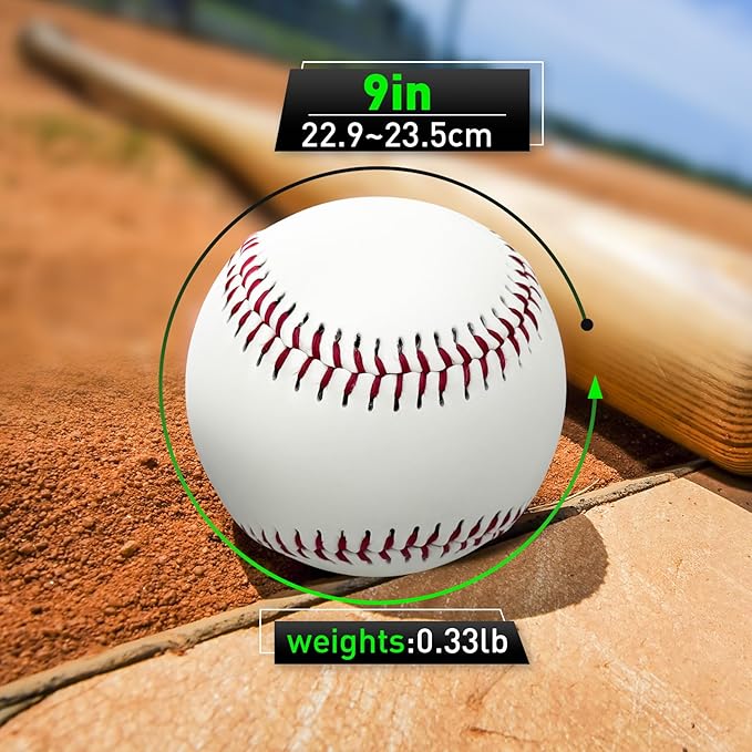 Gracfulcub Baseball Ball, Official Game Baseballs for Youth and Adult Baseball Players Training, Official Size and Weight Suitable for Batting Fielding Hitting Pitching Practice