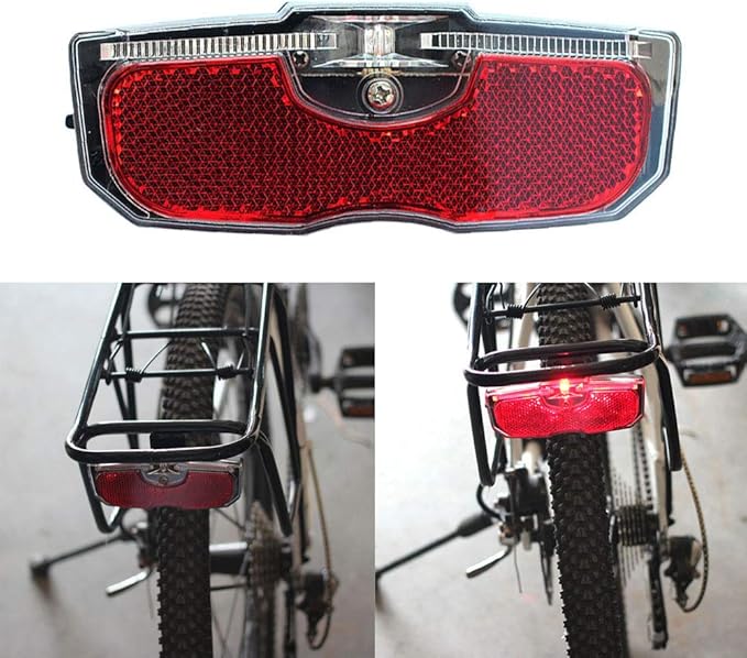 Bike Cycling Bicycle Rear Reflector Tail Light for Luggage Rack NO Battery Aluminum Alloy Reflective Taillight