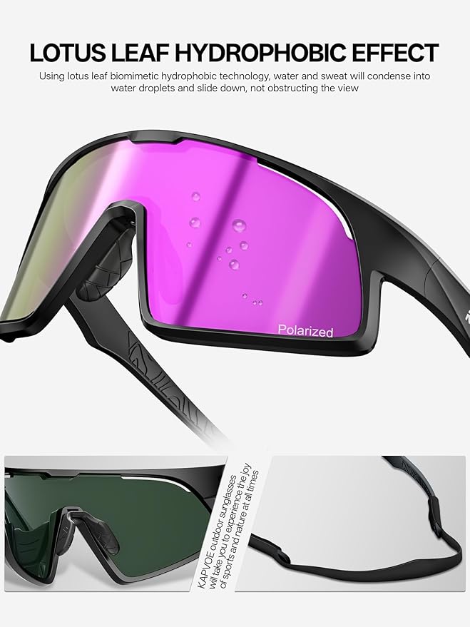 KAPVOE Polarized Cycling Glasses Men Women Sports Sunglasses for Mountain Bike Running Fishing Baseball K383