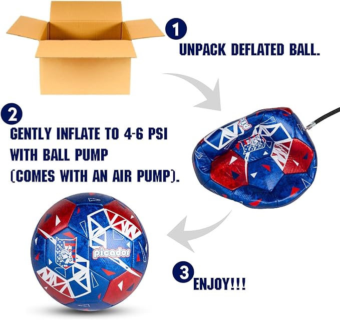 Size 4 Soccer Balls, Laser Leather Soccer Ball for Sport Training & Match Play - Vibrant Soccer Balls Gift Set with Pump for Kids and Youth