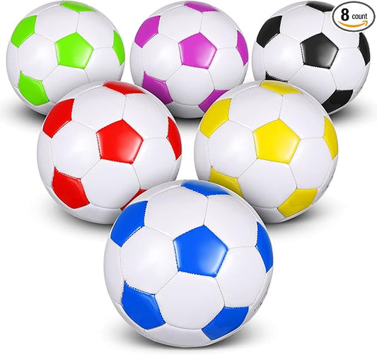 Deekin 6 Pcs Soccer Ball Bulk with Pump Teamwork Outdoor Sport Game Training Soccer Ball Bulk for School Sport Teen Adult Child