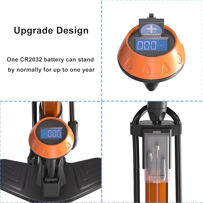 GOBKO Bike Pump with Gauge,Bicycle Floor Pump for Presta and Schrader Valves Bike Tire Pumps Inflator High Pressure 160PSI & 11BAR Portable Air Pump for Road Bike Car MTB Sports Balls