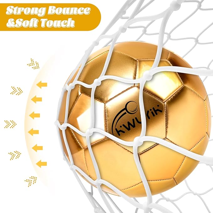 Size 3 4 5 Glitter Pink Gold Purple Soccer Ball Set with Pump Youth Soccer Ball for Kids Aged 4-6 6-8 8-12 Toddler Soccer Ball Soft Training Ball Practice for Teens Children Adults Boys Girls