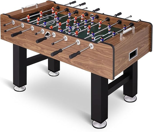 Large Size Foosball Table Adult Size, Full Size Soccer Game Table w/2 Balls, Leg Levelers & Heavy-Duty Legs, Durable Arcade Football Table for Game Room, Home, Office, Party