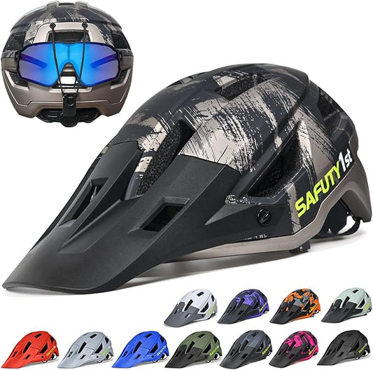 Mountain Bike Helmet for Adults & Youth Lightweight Impact-Resistant with Adjustable Dial & Removable Visor Unisex Helmet for Mountain Biking Bicycle Clcying
