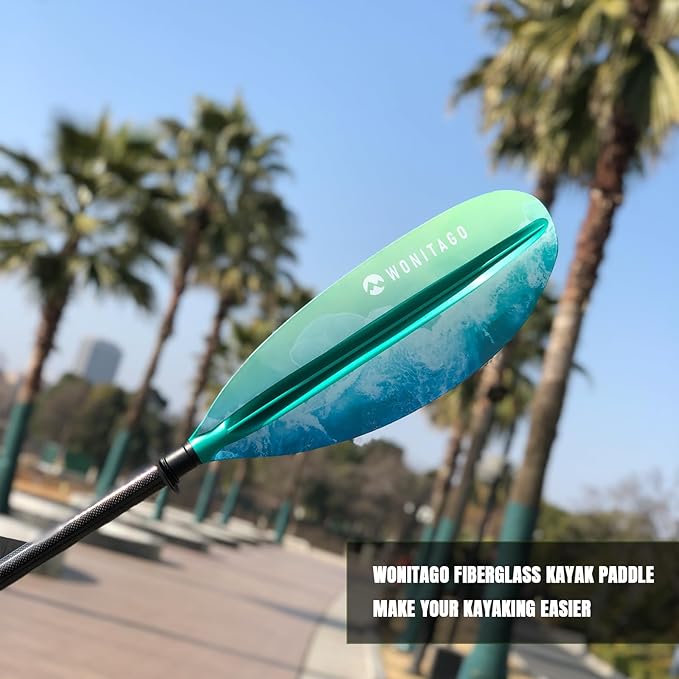 Kayak Paddles with Fiberglass Shaft and Reinforced PP Blade, Floating Adjustable Kayaking Oars, 3 Piece, 220-240 cm/86-94 Inches, 240-260 cm/94-102 Inches