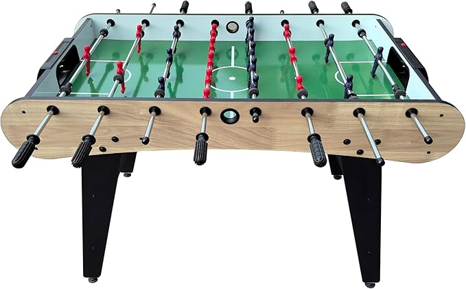 Foosball Table, 52.75'' Home Arcade Table Soccer with 4 Balls and Manual Scorer, Competition Foosball Table Set for Family Game Room, Adult Rrec Room, Basements or Bar