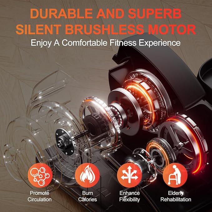 Under Desk Elliptical Machine, Ellipse Leg Exerciser Electric as Seen on TV for Seniors with Remote Control & 10 Adjustable Speeds,Quiet & Portable Mini Seated Pedal Exerciser