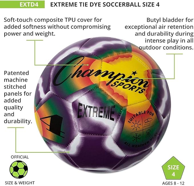 Champion Sports Tie Dye Soccer Ball