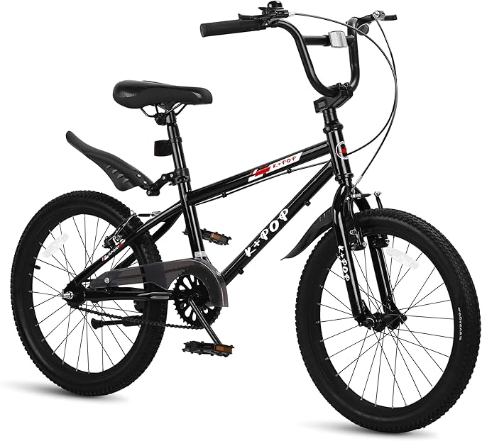 20 Inch Freestyle BMX Bike Bicycles, 20 Inch Boys Bikes Kid Bicycle for 7-12 Years Old Kid and Beginner Level Rider, Single Speed, Outdoor Cycling Bike Kids Mountain Bike, Multiple Colors