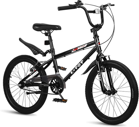 20 Inch Freestyle BMX Bike Bicycles, 20 Inch Boys Bikes Kid Bicycle for 7-12 Years Old Kid and Beginner Level Rider, Single Speed, Outdoor Cycling Bike Kids Mountain Bike, Multiple Colors