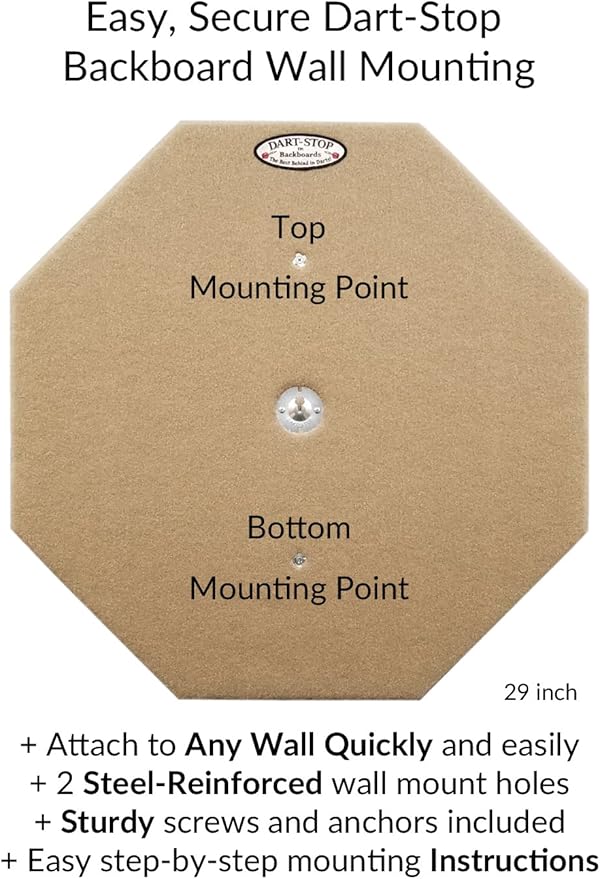 29 inch Professional Dart Board Backboard, Octagonal | Wall Protector | Dartboard Surround