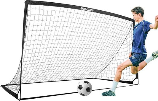 BOHEN 11x5.5 FT/9x5 FT/6x4 FT Portable Metal Soccer Goal for Backyard with Carry Bag - Fun for Outdoor Indoor Training Games for Kids and Adult, Easy Storage and Transportation