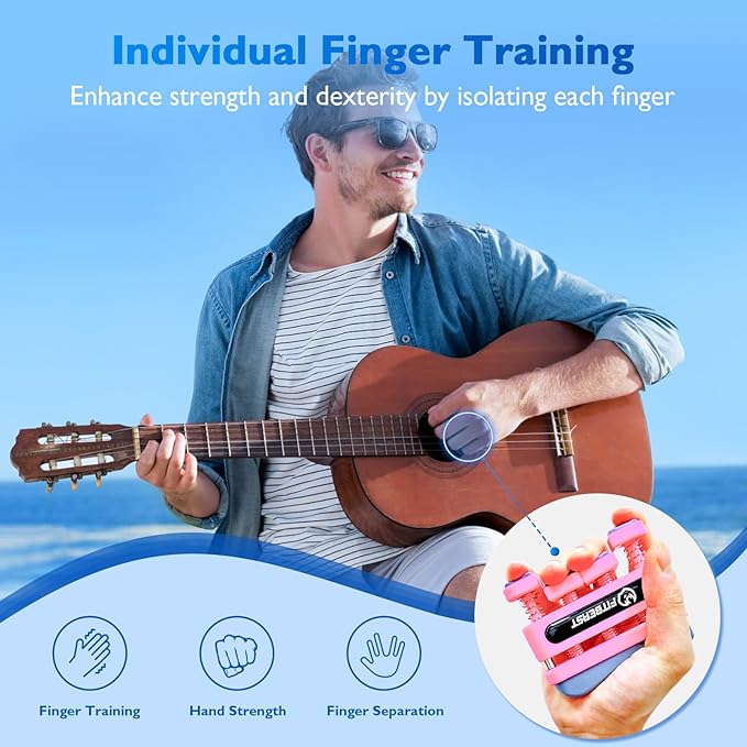 FitBeast Finger Strengthener, Finger Exerciser, Hand Exerciser for Improve Dexterity and Strength in Fingers, Hands, Forearms–Grip Strength Trainer for Musicians, Climbers