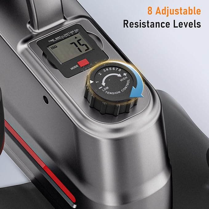 Under Desk Elliptical Elliptical Exercise Machine Ellipse Leg Exerciser with LCD Display 8 Adjustable Resistance Levels Whisper Quiet for Forward and Reverse Direction for Adult