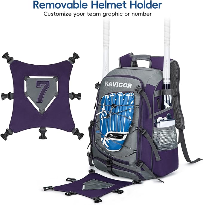 Baseball Bag for Youth and Adult, Softball Backpack 50L Large Capacity, Equipment Backpack with Laptop Compartment and Charge Port