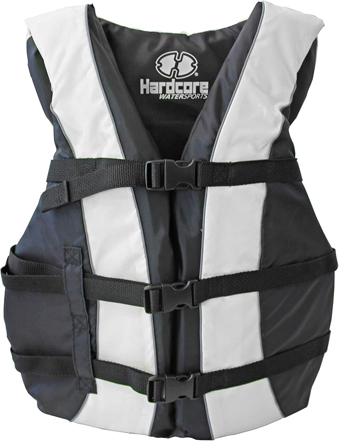 Hardcore Life Jacket Paddle Vest; Coast Guard Approved Type III PFD Life Vest Flotation Device; Jet ski, Wakeboard, Kayak; Ideal Extra Life Jacket for Your Pontoon Boat