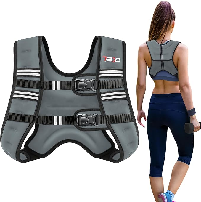 Weighted Vest Woman, 6 LB Womens Weight Vest for Walking, Strength Training Weight Vests for Men, Reflective Stripe Fitness Vest for Workout Running Jogging