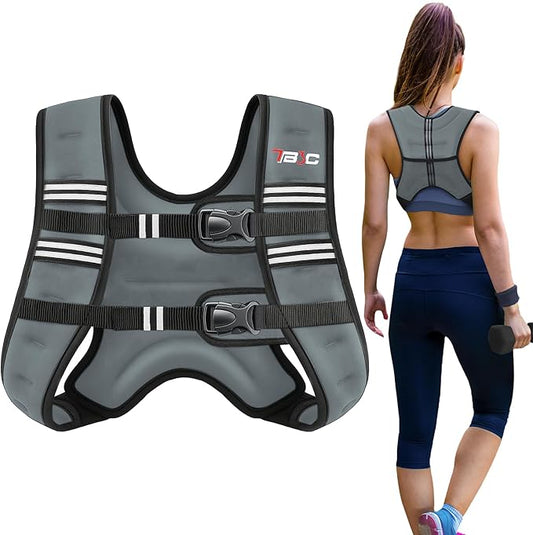 Weighted Vest Woman, 6 LB Womens Weight Vest for Walking, Strength Training Weight Vests for Men, Reflective Stripe Fitness Vest for Workout Running Jogging